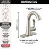 imageDelta Esato Matte Black Bathroom Faucet 1 Hole Single Hole Bathroom Sink Faucet for Vanity PushPop Drain Assembly Matte Black 15897LFBLSpotshield Brushed Nickel
