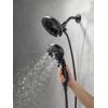 imageDelta Faucet 5Spray In2ition Dual Shower Head with Handheld Spray H2Okinetic Matte Black Shower Head with Hose Showerheads Handheld Shower Heads Magnetic Docking Matte Black 58480BL25PK