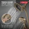 imageDelta Faucet Albion 14 Series SingleHandle Shower Faucet Gold Shower Trim Kit with 4Setting In2ition 2in1 Dual Hand Held Shower Head with Hose Champagne Bronze T142855CZI Valve Not IncludedChampagne Bronze