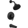 imageDelta Faucet Galeon 14 Series Matte Black Tub Shower Faucet Set with H2Okinetic Shower Head Shower Trim Kit Matte Black Shower Faucet Bathtub Faucet Set Matte Black T14472BL Valve Not IncludedMatte Black