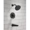 imageDelta Faucet Galeon 14 Series Matte Black Tub Shower Faucet Set with H2Okinetic Shower Head Shower Trim Kit Matte Black Shower Faucet Bathtub Faucet Set Matte Black T14472BL Valve Not IncludedMatte Black
