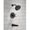 imageDelta Faucet Galeon 14 Series Matte Black Tub Shower Faucet Set with H2Okinetic Shower Head Shower Trim Kit Matte Black Shower Faucet Bathtub Faucet Set Matte Black T14472BL Valve Not IncludedMatte Black
