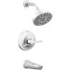 imageDelta Faucet Galeon 14 Series Matte Black Tub Shower Faucet Set with H2Okinetic Shower Head Shower Trim Kit Matte Black Shower Faucet Bathtub Faucet Set Matte Black T14472BL Valve Not IncludedLumicoat Chrome