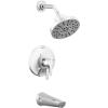 imageDelta Faucet Galeon 14 Series Matte Black Tub Shower Faucet Set with H2Okinetic Shower Head Shower Trim Kit Matte Black Shower Faucet Bathtub Faucet Set Matte Black T14472BL Valve Not IncludedLumicoat Chrome