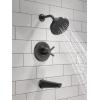 imageDelta Faucet Galeon 14 Series Matte Black Tub Shower Faucet Set with H2Okinetic Shower Head Shower Trim Kit Matte Black Shower Faucet Bathtub Faucet Set Matte Black T14472BL Valve Not IncludedMatte Black