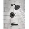 imageDelta Faucet Galeon 14 Series Matte Black Tub Shower Faucet Set with H2Okinetic Shower Head Shower Trim Kit Matte Black Shower Faucet Bathtub Faucet Set Matte Black T14472BL Valve Not IncludedMatte Black