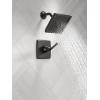 imageDelta Faucet Geist 14 Series Black Shower Faucet Shower Trim Kit with SingleSpray Matte Black Shower Head Shower Faucet Set Complete Matte Black 142864BL Valve IncludedMatte Black