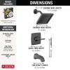 imageDelta Faucet Geist 14 Series Tub and Shower Trim Kit Black Shower Faucet with SingleSpray Matte Black Shower Head Shower Faucet Set Complete Matte Black 144864BL Valve IncludedMatte Black