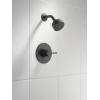 imageDelta Faucet Modern 14 Series Matte Black Shower Faucet Delta Shower Trim Kit with SingleSpray TouchClean Black Shower Head Matte Black T14259BLPP Valve Not IncludedMatte Black