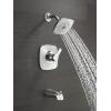 imageDelta Faucet Modern 14 Series Matte Black Shower Faucet Tub and Shower Trim Kit with SingleSpray TouchClean Black Shower Head Matte Black T144339BLPP Valve Not IncludedChrome