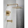 imageDelta Faucet Modern 14 Series Matte Black Shower Faucet Tub and Shower Trim Kit with SingleSpray TouchClean Black Shower Head Matte Black T14467BLPP Valve Not IncludedChampagne Bronze