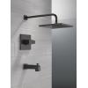 imageDelta Faucet Modern 14 Series Matte Black Shower Faucet Tub and Shower Trim Kit with SingleSpray TouchClean Black Shower Head Matte Black T14467BLPP Valve Not IncludedMatte Black