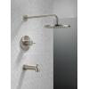 imageDelta Faucet Modern Raincan Round SingleFunction Tub and Shower Trim Kit Brushed Nickel Tub Faucet Set Rainfall Shower Head Spotshield Stainless T14469SPPP Valve Not Included