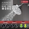 imageDelta Faucet Nicoli 14 Series SingleHandle Gold Shower Faucet Shower Trim Kit with 5Spray H2Okinetic Shower Head Champagne Bronze 142749CZ Shower Valve IncludedChrome