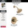 imageDelta Faucet Nicoli 14 Series SingleHandle Gold Shower Faucet Shower Trim Kit with 5Spray H2Okinetic Shower Head Champagne Bronze 142749CZ Shower Valve IncludedChampagne Bronze