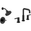 imageDelta Faucet Nicoli 14 Series SingleHandle Shower Faucet with 5Setting H2Okinetic Shower Head Nicoli Widespread Bathroom Sink Faucet 3Hole Champagne Bronze Shower Valve IncludedMatte Black