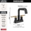 imageDelta Faucet Nicoli USpout 2Handle Bathroom Faucet Matte Black 3Hole Bathroom Sink Faucet Matte Black 25849LFBLMatte BlackChampagne Bronze