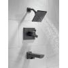 imageDelta Faucet Pivotal 14 Series SingleFunction Tub and Shower Trim Kit Shower Faucet 5Spray H2Okinetic Shower Head Matte Black T14499BL Valve Not IncludedMatte Black