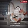 imageDelta Faucet Spargo Brushed Nickel Kitchen Faucet Kitchen Faucets with Pull Down Sprayer Kitchen Sink Faucet Faucet for Kitchen Sink Soap Dispenser SpotShield Stainless 19964ZSPSDDSTSpotShield Brushed Nickel