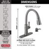imageDelta Faucet Spargo Brushed Nickel Kitchen Faucet Kitchen Faucets with Pull Down Sprayer Kitchen Sink Faucet Faucet for Kitchen Sink Soap Dispenser SpotShield Stainless 19964ZSPSDDSTBlack Stainless