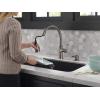 imageDelta Faucet Spargo Brushed Nickel Kitchen Faucet Kitchen Faucets with Pull Down Sprayer Kitchen Sink Faucet Faucet for Kitchen Sink Soap Dispenser SpotShield Stainless 19964ZSPSDDSTBlack Stainless