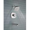 imageDelta Faucet Stryke 14 Series SingleFunction Tub and Shower Trim Kit Shower Faucet SingleSpray H2Okinetic Shower Head Matte Black T14476BL Valve Not IncludedChrome