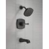 imageDelta Faucet Stryke 14 Series SingleFunction Tub and Shower Trim Kit Shower Faucet SingleSpray H2Okinetic Shower Head Matte Black T14476BL Valve Not IncludedMatte Black