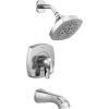 imageDelta Faucet Stryke 14 Series SingleFunction Tub and Shower Trim Kit Shower Faucet SingleSpray H2Okinetic Shower Head Matte Black T14476BL Valve Not IncludedChrome