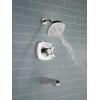 imageDelta Faucet Stryke 14 Series SingleFunction Tub and Shower Trim Kit Shower Faucet SingleSpray H2Okinetic Shower Head Matte Black T14476BL Valve Not IncludedChrome