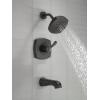imageDelta Faucet Stryke 14 Series SingleFunction Tub and Shower Trim Kit Shower Faucet SingleSpray H2Okinetic Shower Head Matte Black T14476BL Valve Not IncludedMatte Black