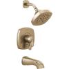 imageDelta Faucet Stryke 14 Series SingleFunction Tub and Shower Trim Kit Shower Faucet SingleSpray H2Okinetic Shower Head Matte Black T14476BL Valve Not IncludedChampagne Bronze
