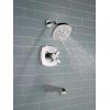 imageDelta Faucet Stryke 14 Series SingleFunction Tub and Shower Trim Kit Shower Faucet SingleSpray H2Okinetic Shower Head Matte Black T14476BL Valve Not IncludedChrome