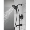 imageDelta Faucet Tetra 17 Series DualFunction Gold Tub and Shower Faucet Set with In2ition 2in1 Shower Head with Handheld Spray Lumicoat Champagne Bronze T17489CZPR Valve Not IncludedMatte Black