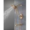 imageDelta Faucet Tetra 17 Series DualFunction Gold Tub and Shower Faucet Set with In2ition 2in1 Shower Head with Handheld Spray Lumicoat Champagne Bronze T17489CZPR Valve Not IncludedChampagne Bronze