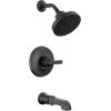 imageDelta Faucet Tetra 17 Series DualFunction Gold Tub and Shower Faucet Set with In2ition 2in1 Shower Head with Handheld Spray Lumicoat Champagne Bronze T17489CZPR Valve Not IncludedMatte Black