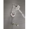 imageDelta Faucet Tetra 17 Series DualFunction Gold Tub and Shower Faucet Set with In2ition 2in1 Shower Head with Handheld Spray Lumicoat Champagne Bronze T17489CZPR Valve Not IncludedBrushed Nickel