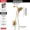 imageDelta Faucet Tetra 17 Series DualFunction Matte Black Shower Faucet Set with In2ition 2in1 Shower Head with Handheld Spray Black Shower Faucet Matte Black T17289BL Valve Not IncludedChampagne Bronze