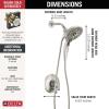 imageDelta Faucet Tetra 17 Series DualFunction Matte Black Shower Faucet Set with In2ition 2in1 Shower Head with Handheld Spray Black Shower Faucet Matte Black T17289BL Valve Not IncludedBrushed Nickel