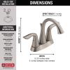 imageDelta Lahara Centerset Brushed Gold Bathroom Faucet 4 Inch 3 Hole Bathroom Sink Faucet for Vanity Metal PushPop Drain Assembly Champagne Bronze 2538CZMPUDSTStainless