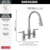 imageDelta Renaldi Matte Black Kitchen Faucet with Pull Down Sprayer Bridge 3 Hole Modern Kitchen Sink Faucet TwoHandle Matte Black 2384LBLDSTArtic Stainless