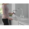 imageDelta Renaldi Matte Black Kitchen Faucet with Pull Down Sprayer Bridge 3 Hole Modern Kitchen Sink Faucet TwoHandle Matte Black 2384LBLDSTChrome