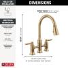 imageDelta Renaldi Matte Black Kitchen Faucet with Pull Down Sprayer Bridge 3 Hole Modern Kitchen Sink Faucet TwoHandle Matte Black 2384LBLDSTLumicoat Champagne Bronze