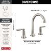 imageDelta Saylor Brushed Gold Bathroom Faucet 3 Hole 8 Inch Widespread Bathroom Sink Faucet for Vanity Metal PushPop Drain Assembly Champagne Bronze 3535CZMPUDSTStainless