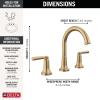 imageDelta Saylor Brushed Gold Bathroom Faucet 3 Hole 8 Inch Widespread Bathroom Sink Faucet for Vanity Metal PushPop Drain Assembly Champagne Bronze 3535CZMPUDSTChampagne Bronze