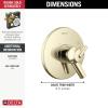 imageDelta Trinsic 17 Series DualFunction Valve Trim Kit Polished Nickel 2Handle Shower Trim Kit Polished Nickel T17059PN Valve Not Included