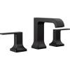imageDelta Velum Matte Black Bathroom Faucet 3 Hole 8 Inch Widespread Bathroom Sink Faucet for Vanity Metal PushPop Drain Assembly Matte Black 3539LFBLMPUMatte Black