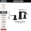 imageDelta Velum Matte Black Bathroom Faucet 3 Hole 8 Inch Widespread Bathroom Sink Faucet for Vanity Metal PushPop Drain Assembly Matte Black 3539LFBLMPUMatte Black