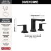 imageDelta Velum Matte Black Bathroom Faucet 3 Hole 8 Inch Widespread Bathroom Sink Faucet for Vanity Metal PushPop Drain Assembly Matte Black 3539LFBLMPUMatte Black