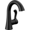 imageDelta Esato Matte Black Bathroom Faucet 1 Hole Single Hole Bathroom Sink Faucet for Vanity PushPop Drain Assembly Matte Black 15897LFBLMatte Black