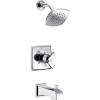 imageDelta Faucet Ashlyn 17 Series DualHandle Matte Black Shower Trim Kit Matte Black Shower Faucet with SingleSpray Black Shower Head Matte Black T17464BL Valve Not IncludedChrome
